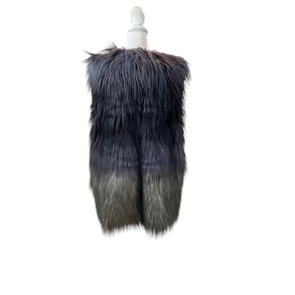 Valerie Stevens Ombré Faux Fur Open Front Vest Size Large - Picture 8 of 12